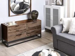 Beliani Lipasto 6 Laatikkoa Tumma Puu Delta Best Sale