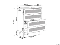 Beliani Lipasto 4 Laatikkoa Vaalea Puu Perote Discount