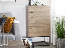 Beliani Lipasto 4 Laatikkoa Vaalea Puu Acra Best Sale