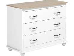 Beliani Lipasto 3 Laatikkoa Valkoinen Everett New