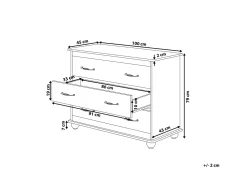 Beliani Lipasto 3 Laatikkoa Valkoinen Everett New