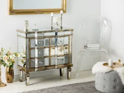 Beliani Lipasto Peililasi 6 Laatikkoa Hopea Mozela Cheap