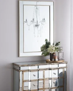 Beliani Lipasto Peililasi 6 Laatikkoa Hopea Mozela Cheap