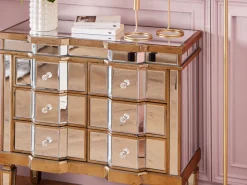 Beliani Lipasto Peililasi 6 Laatikkoa Hopea Mozela Cheap