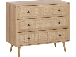 Beliani Lipasto Rottinki 3 Laatikkoa Vaalea Puu Ponca Cheap