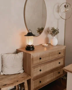 Beliani Lipasto Rottinki 3 Laatikkoa Vaalea Puu Ponca Cheap