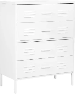 Beliani Lipasto Teras 4 Laatikkoa Valkoinen Enago Best Sale