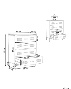 Beliani Lipasto Teras 4 Laatikkoa Valkoinen Enago Best Sale