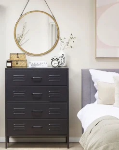 Beliani Lipasto Teras 4 Laatikkoa Musta Enago Best