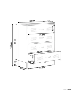 Beliani Lipasto Teras 4 Laatikkoa Musta Enago Best