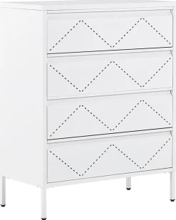 Beliani Lipasto Teras 4 Laatikkoa Valkoinen Matana Flash Sale