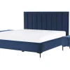 Beliani Makuuhuonesetti Sametti 3 Osaa Laivastonsininen 180 X 200 Cm Sezanne Cheap