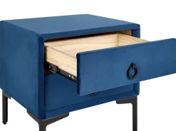 Beliani Makuuhuonesetti Sametti 3 Osaa Laivastonsininen 180 X 200 Cm Sezanne Cheap