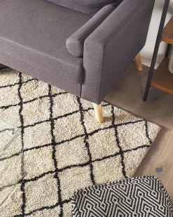 Beliani Matto Beige/Musta 140 X 200 Cm Midyat Ii Clearance