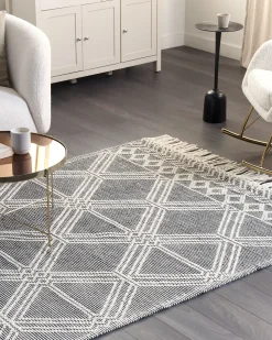 Beliani Matto Harmaa/Luonnonvalkoinen 160 X 230 Cm Toprakkale Outlet