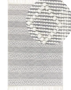 Beliani Matto Harmaa/Valkoinen 160 X 230 Cm Tonya Outlet