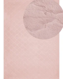 Beliani Matto Janiksen Tekoturkis Vaaleanpunainen 160 X 230 Cm Gharo Store