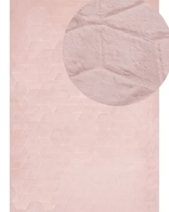 Beliani Matto Janiksen Tekoturkis Vaaleanpunainen 160 X 230 Cm Thatta Clearance