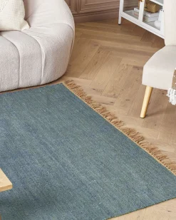 Beliani Matto Juutti Sininen 160 X 230 Cm Lunia Cheap