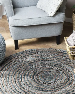 Beliani Matto Juutti Sininen/Beige 120 Cm Maslak Online