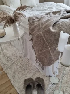 Beliani Matto Kangas Valkoinen 200 X 200 Cm Evren Shop