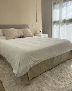 Beliani Matto Kangas Valkoinen 200 X 200 Cm Evren Shop