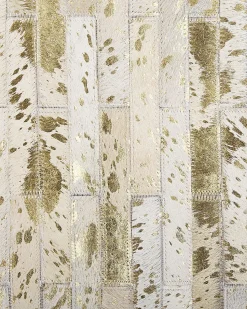 Beliani Matto Lehmannahka Beige/Kulta 160 X 230 Cm Tokul Store