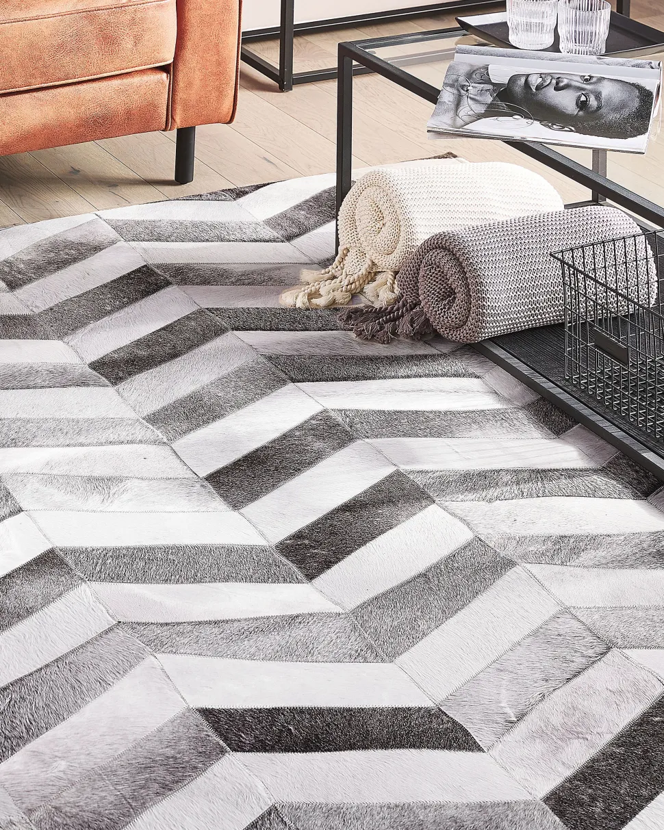 Beliani Matto Lehmannahka Harmaa 140 X 200 Cm Aksaz Outlet