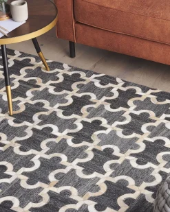 Beliani Matto Lehmannahka Harmaa/Beige 160 X 230 Cm Yedisu Online