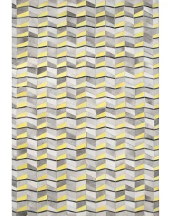 Beliani Matto Lehmannahka Harmaa/Keltainen 160 X 230 Cm Beloren Cheap