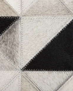 Beliani Matto Lehmannahka Harmaa/Musta 140 Cm Kirklar Online