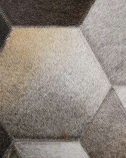 Beliani Matto Lehmannahka Harmaa/Valkoinen 160 X 230 Cm Sason Clearance