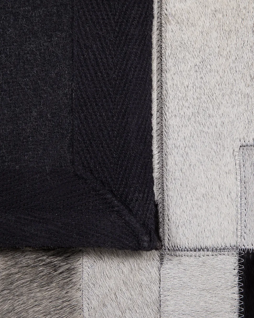 Beliani Matto Lehmannahka Musta/Harmaa 160 X 230 Cm Efirli Best