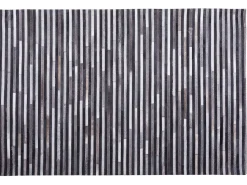 Beliani Matto Lehmannahka Musta/Harmaa 140 X 200 Cm Atalar New