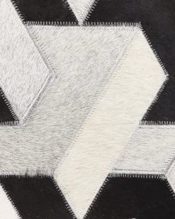 Beliani Matto Lehmannahka Musta/Harmaa 160 X 230 Cm Narman Cheap