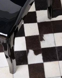 Beliani Matto Lehmannahka Mustavalkoinen 140 Cm Bergama Hot