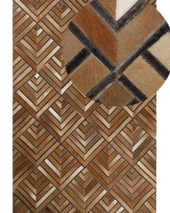 Beliani Matto Lehmannahka Ruskea 140 X 230 Cm Tekir Best Sale