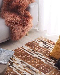 Beliani Matto Lehmannahka Ruskea 160 X 230 Cm Herekli Outlet