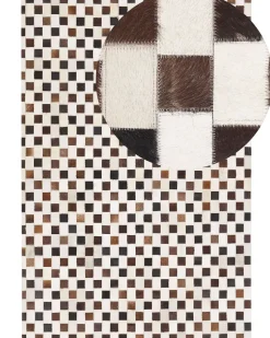 Beliani Matto Lehmannahka Ruskea/Beige 160 X 230 Cm Kayabey New