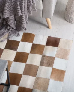 Beliani Matto Lehmannahka Ruskea/Beige 160 X 230 Cm Solmaz Shop