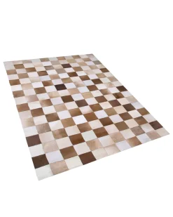 Beliani Matto Lehmannahka Ruskea/Beige 160 X 230 Cm Solmaz Shop