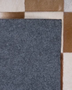 Beliani Matto Lehmannahka Ruskea/Beige 160 X 230 Cm Solmaz Shop