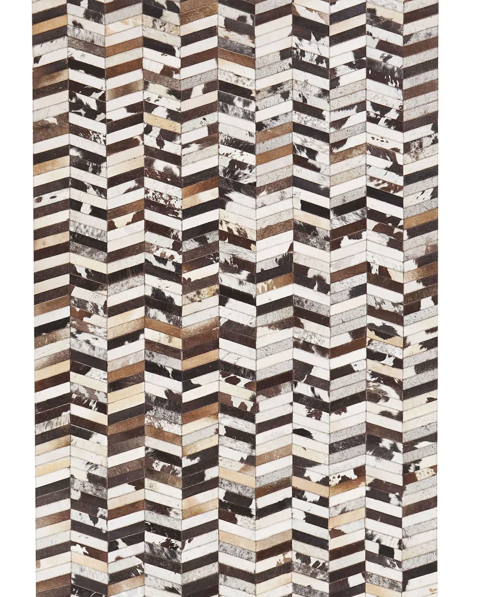 Beliani Matto Lehmannahka Ruskea/Valkoinen 160 X 230 Cm Akyele Clearance