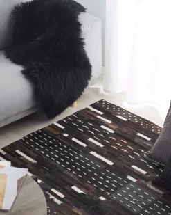 Beliani Matto Lehmannahka Tummanruskea 160 X 230 Cm Akseki Sale