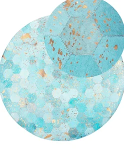 Beliani Matto Lehmannahka Turkoosi 140 Cm Zeytin Best