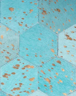 Beliani Matto Lehmannahka Turkoosi 140 Cm Zeytin Best