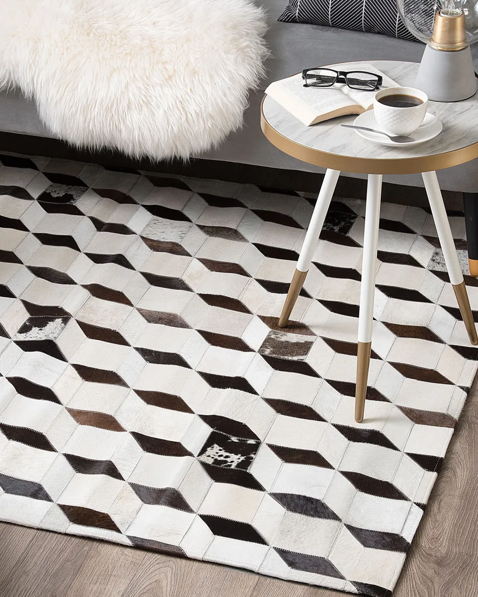 Beliani Matto Lehmannahka Valkoinen 160 X 230 Cm Alpkoy Cheap