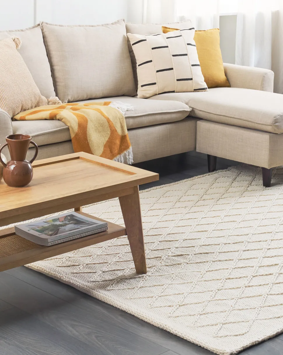 Beliani Matto Luonnonvalkoinen 160 X 230 Cm Erzin Hot