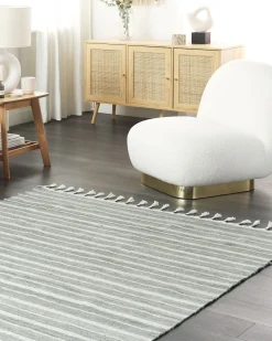 Beliani Matto Muovi Tummanvihrea 140 X 200 Cm Bademli Clearance