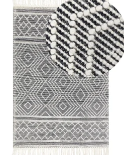 Beliani Matto Musta/Valkoinen 160 X 230 Cm Savuca Best Sale